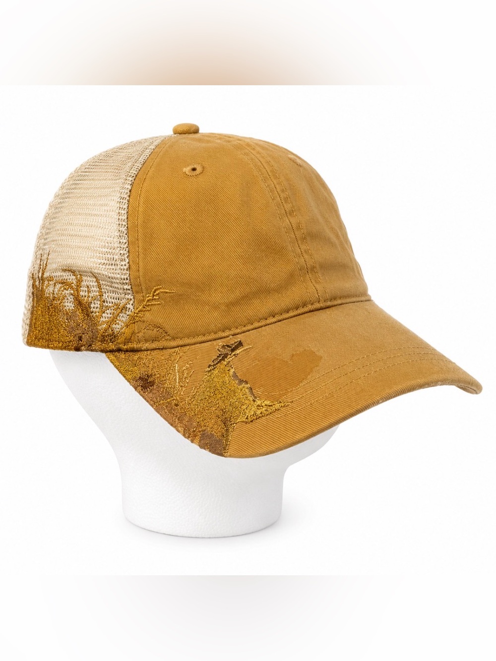 DRI-DUCK Wildlife Series Tan Mesh Trucker Hat Embroidered Outdoor Cap Adjustable